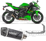 Komplette Auspuffanlage Ohne Katalysator Und Mit Geräuschzulassung Indy-Race Evo Aluminium Schwarz Carbon - Arrow Special Parts Kompatibel Mit Kawasaki Zx 4R (2024-2026)