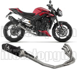 Komplette Abgasanlage Mit Katalysator Und Geräuschzulassung Veloce Aluminium Schwarz Carbon - Arrow Special Parts Kompatibel Mit Triumph Street Triple 765 Rs (2023-2024)