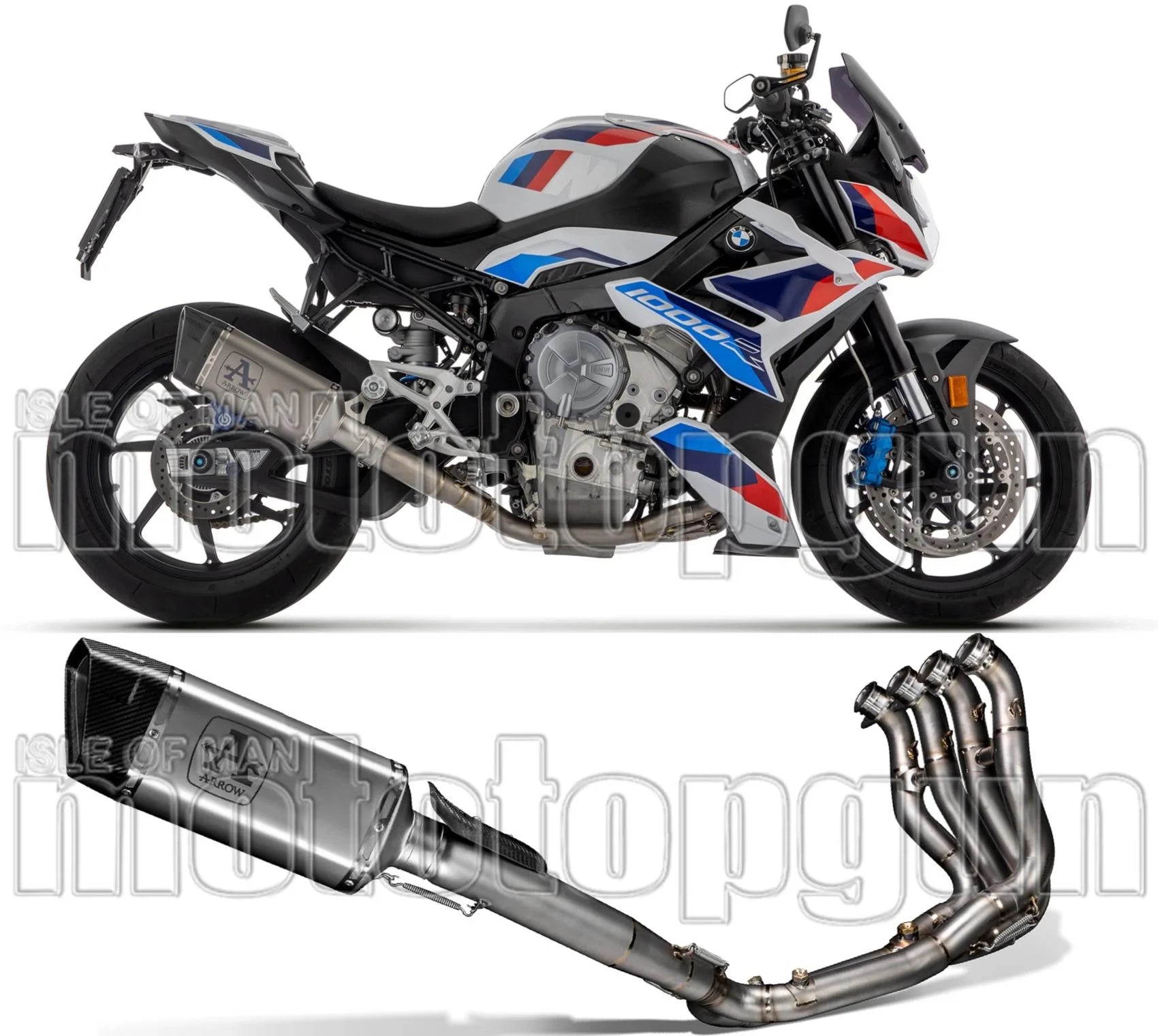 Komplette Auspuffanlage Ohne Katalysator Und Mit Geräuschzulassung Pista Titan Carbon - Arrow Special Parts Kompatibel Mit Bmw S 1000 R (2021-2024)