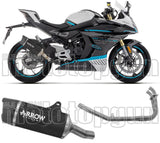 Komplette Auspuffanlage Ohne Katalysator Und Mit Geräuschzulassung Indy-Race Evo Aluminium Schwarz Carbon - Arrow Special Parts Kompatibel Mit Cfmoto 450 Nk (2023-2024)