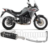 Komplette Auspuffanlage Ohne Katalysator Und Mit Geräuschzulassung Explorer Aluminium Schwarz Endkappe Carby - Arrow Special Parts Kompatibel Mit Honda Xl 750 Transalp (2023-2024)