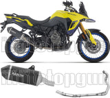 Komplette Auspuffanlage Ohne Katalysator Und Mit Geräuschzulassung Explorer Aluminium Schwarz Endkappe Carby - Arrow Special Parts Kompatibel Mit Suzuki V-Strom 800 Se (2025-2026)
