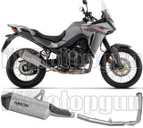 Complete Non-Catalytic Exhaust System With Sound Certification Explorer Titanium Carby End Cap - Arrow Special Parts Compatible With Honda Xl 750 Transalp (2023-2024)