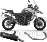Komplette Auspuffanlage Ohne Katalysator Und Mit Geräuschzulassung Indy Race Aluminium Schwarz Endkappe Carby - Arrow Special Parts Kompatibel Mit Benelli Trk 702 - X (2025-2026)