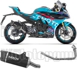 Komplette Auspuffanlage Ohne Katalysator Und Mit Geräuschzulassung Indy-Race Evo Aluminium Schwarz Endkappe Carby - Arrow Special Parts Kompatibel Mit Cfmoto 450 Nk (2025-2026)