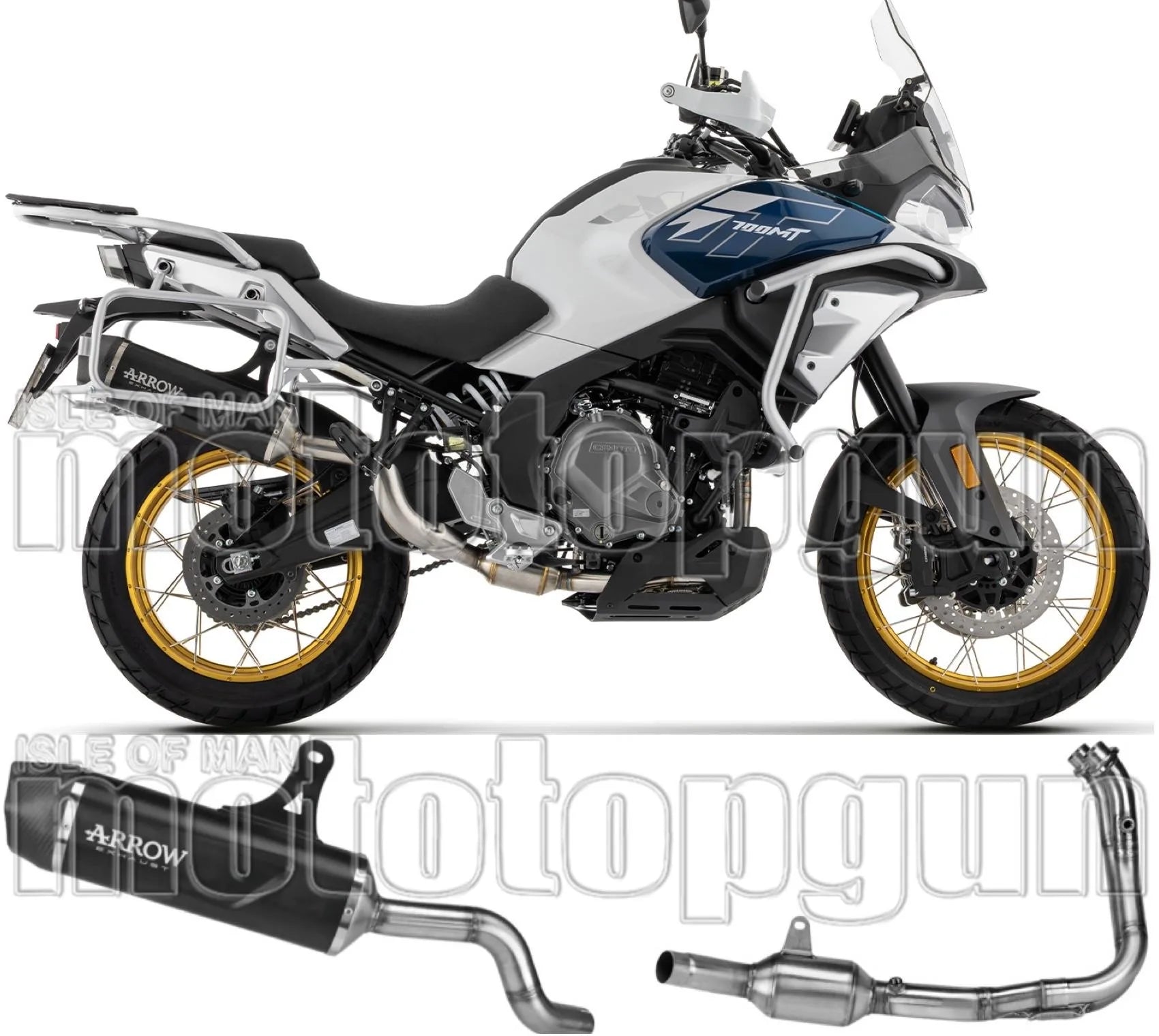 Komplette Auspuffanlage Ohne Katalysator Und Mit Geräuschzulassung Indy-Race Evo Aluminium Schwarz Endkappe Carby - Arrow Special Parts Kompatibel Mit Cfmoto 700 Mt Adventure (2025-2026)