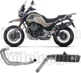 Komplette Auspuffanlage Ohne Katalysator Und Mit Geräuschzulassung Indy-Race Evo Aluminium Schwarz Endkappe Carby - Arrow Special Parts Kompatibel Mit Moto Guzzi V85 Tt (2025-2026)