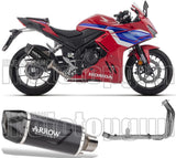 Komplette Auspuffanlage Ohne Katalysator Und Mit Geräuschzulassung Indy-Race Evo Aluminium Schwarz Carbon - Arrow Special Parts Kompatibel Mit Honda Cbr 500 R (2024-2026)