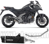 Komplette Auspuffanlage Ohne Katalysator Und Mit Geräuschzulassung Indy-Race Evo Aluminium Schwarz Endkappe Carby - Arrow Special Parts Kompatibel Mit Honda Nc 750 X (2025-2026)