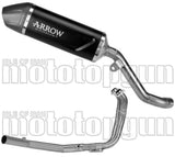Complete Exhaust System Without Catalytic Converter And Without Sound Certification Indy-Race Evo Black Aluminium Carby End Cap - Arrow Special Parts Compatible With Kawasaki Kle 500 (2026)