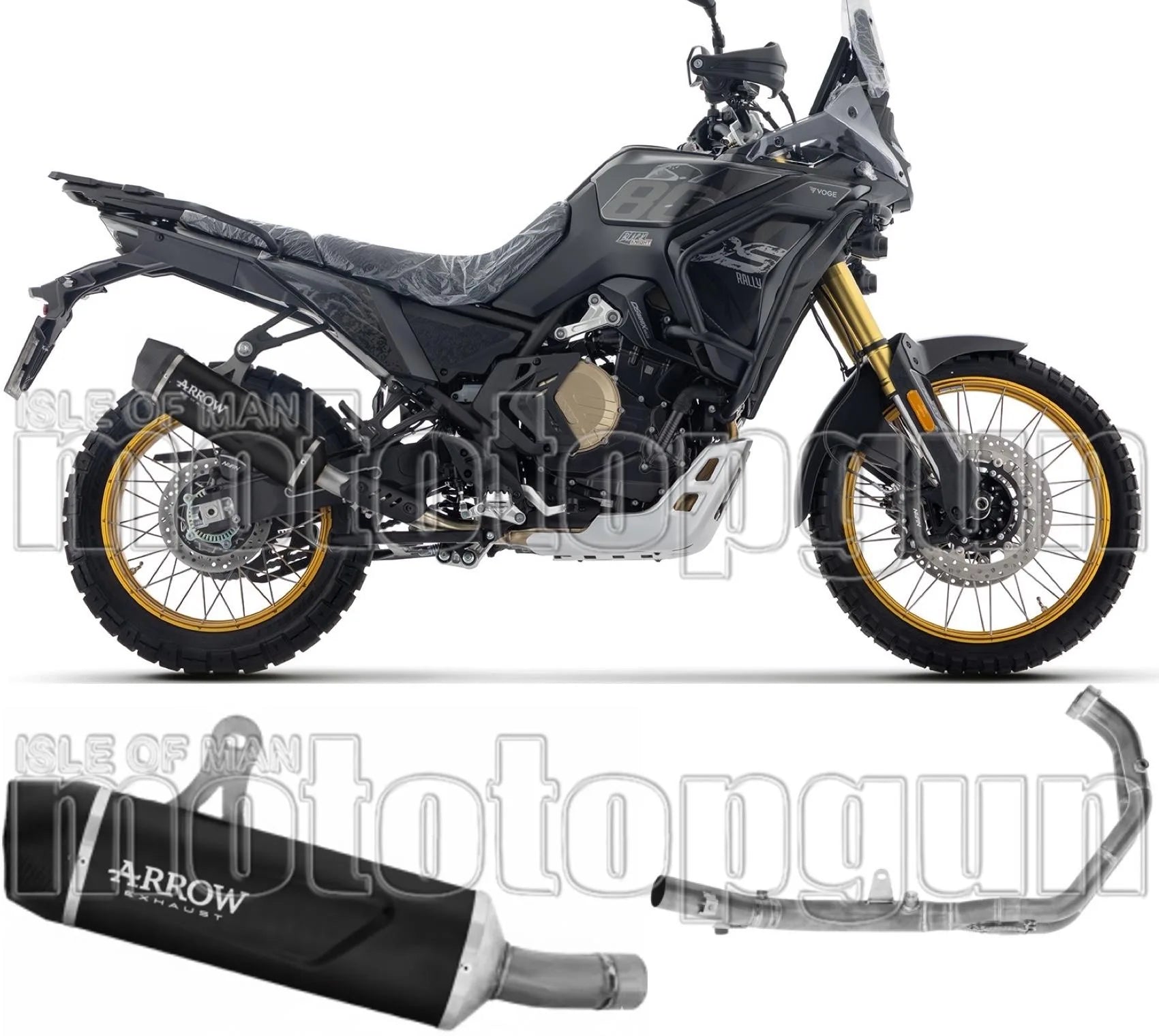 Komplette Auspuffanlage Ohne Katalysator Und Mit Geräuschzulassung Indy-Race Evo Aluminium Schwarz Endkappe Edelstahl - Arrow Special Parts Kompatibel Mit Voge Valico 800 Dsx Rally (2025-2026)