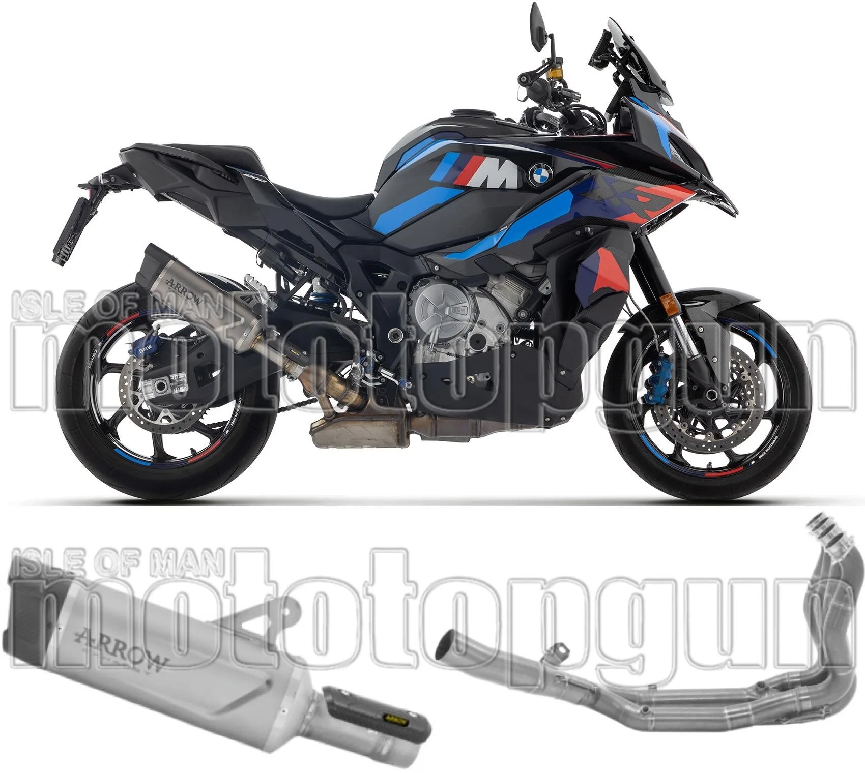 Komplette Auspuffanlage Ohne Katalysator Und Mit Geräuschzulassung Indy-Race Evo Titan Endkappe Carby - Arrow Special Parts Kompatibel Mit Bmw M 1000 Xr (2025-2026)