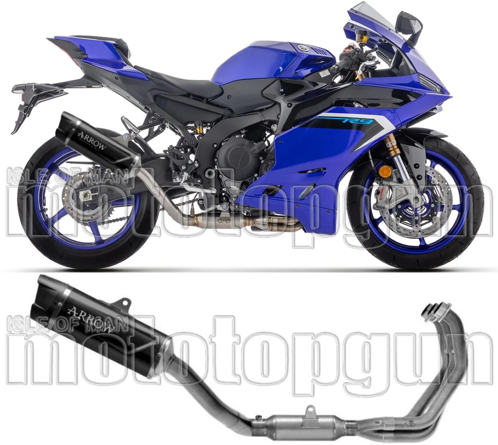 Komplette Auspuffanlage Ohne Katalysator Und Mit Geräuschzulassung Indy-Race Evo Aluminium Schwarz Endkappe Carby - Arrow Special Parts Kompatibel Mit Yamaha Yzf R9 (2025)