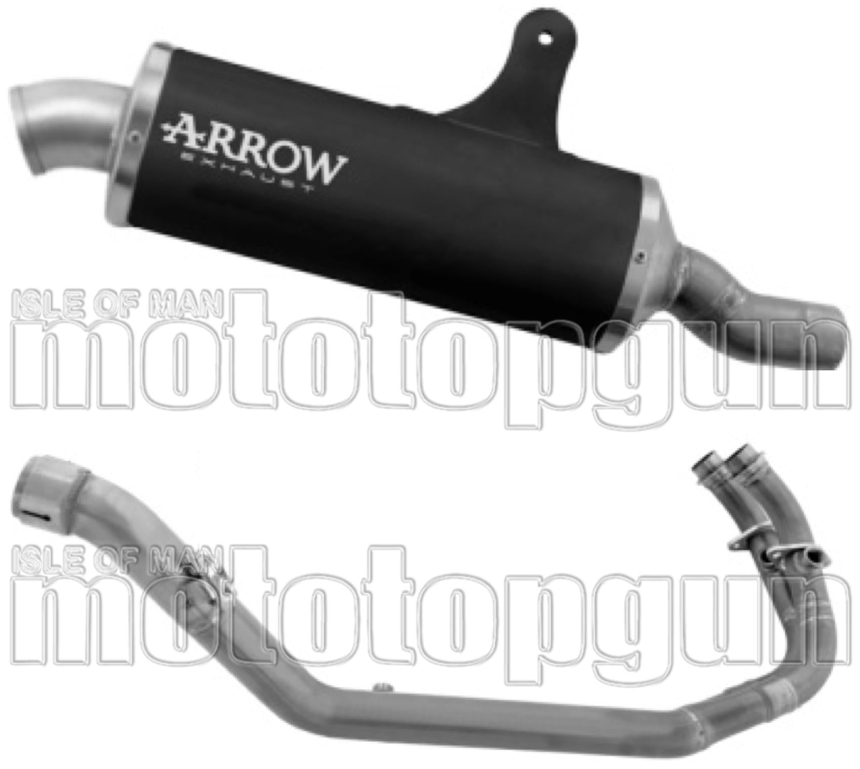 Complete Non-Catalytic Exhaust System With Sound Certification Indy Race Black Aluminium - Arrow Special Parts Compatible With Benelli Trk 702 - X (2025-2026)