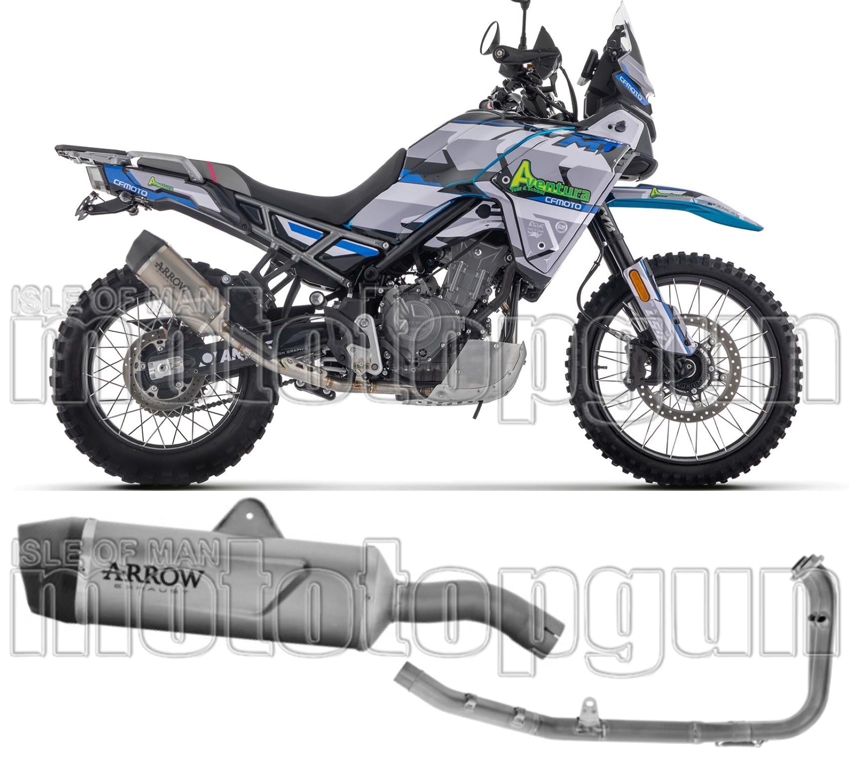 Complete Non-Catalytic Exhaust System With Sound Certification Indy-Race Evo Titanium Carbon - Arrow Special Parts Compatible With Cfmoto 450 Mt (2024)