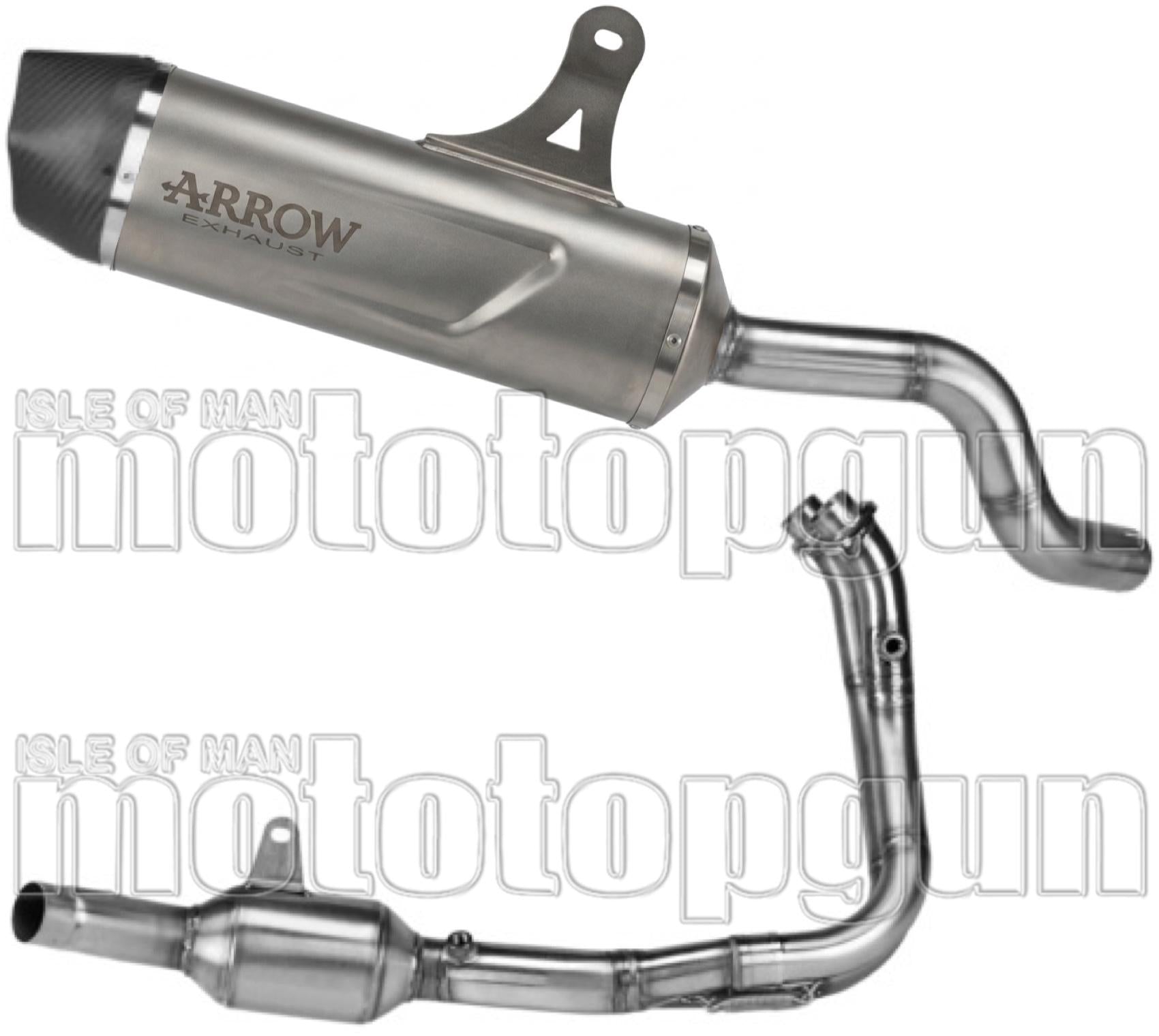 Complete Non-Catalytic Exhaust System With Sound Certification Indy-Race Evo Titanium Carby End Cap - Arrow Special Parts Compatible With Cfmoto 700 Mt Adventure (2025-2026)