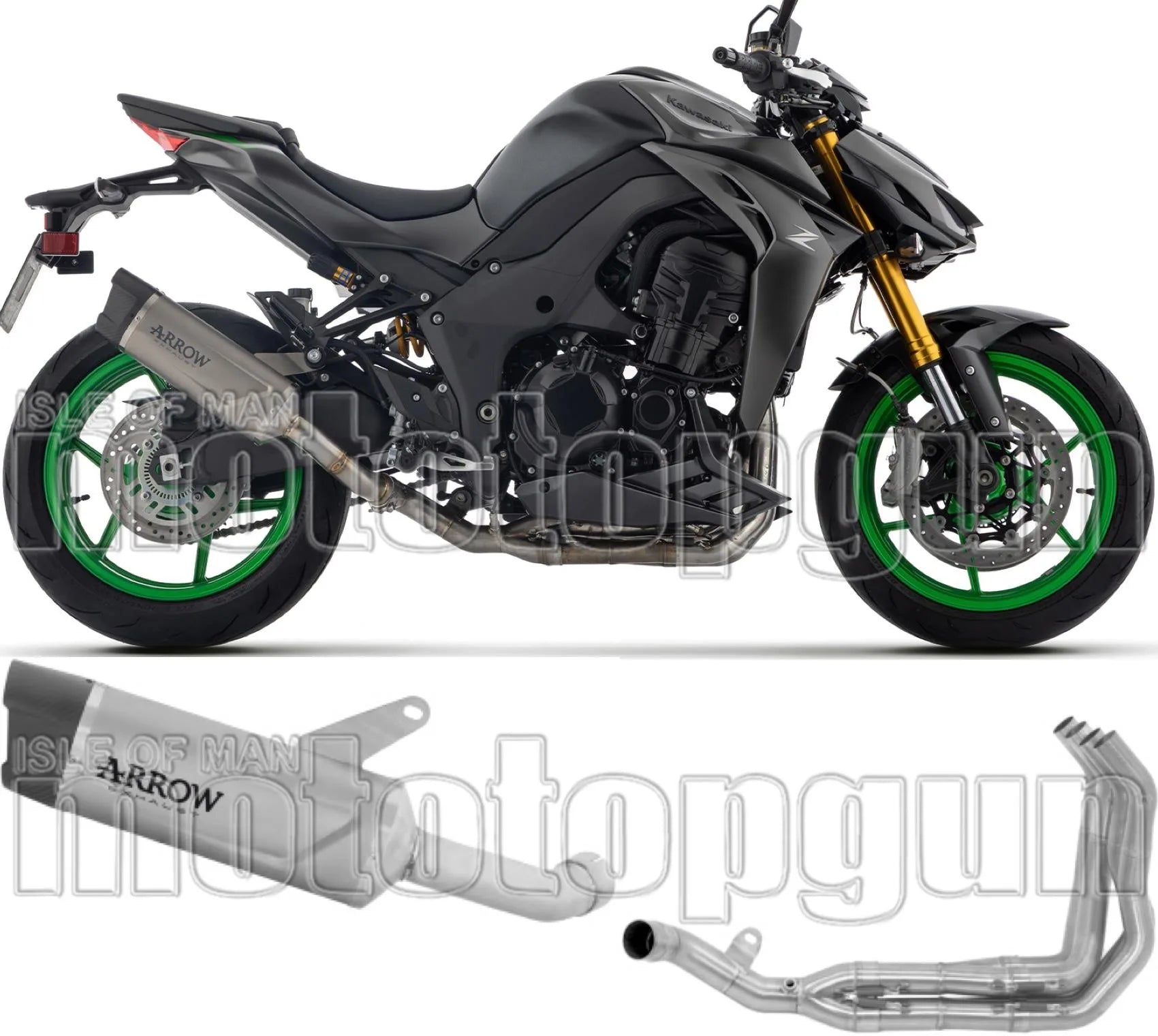 Komplette Auspuffanlage Ohne Katalysator Und Mit Geräuschzulassung Indy-Race Evo Titan Endkappe Carby - Arrow Special Parts Kompatibel Mit Kawasaki Z 1100 (2025-2026)
