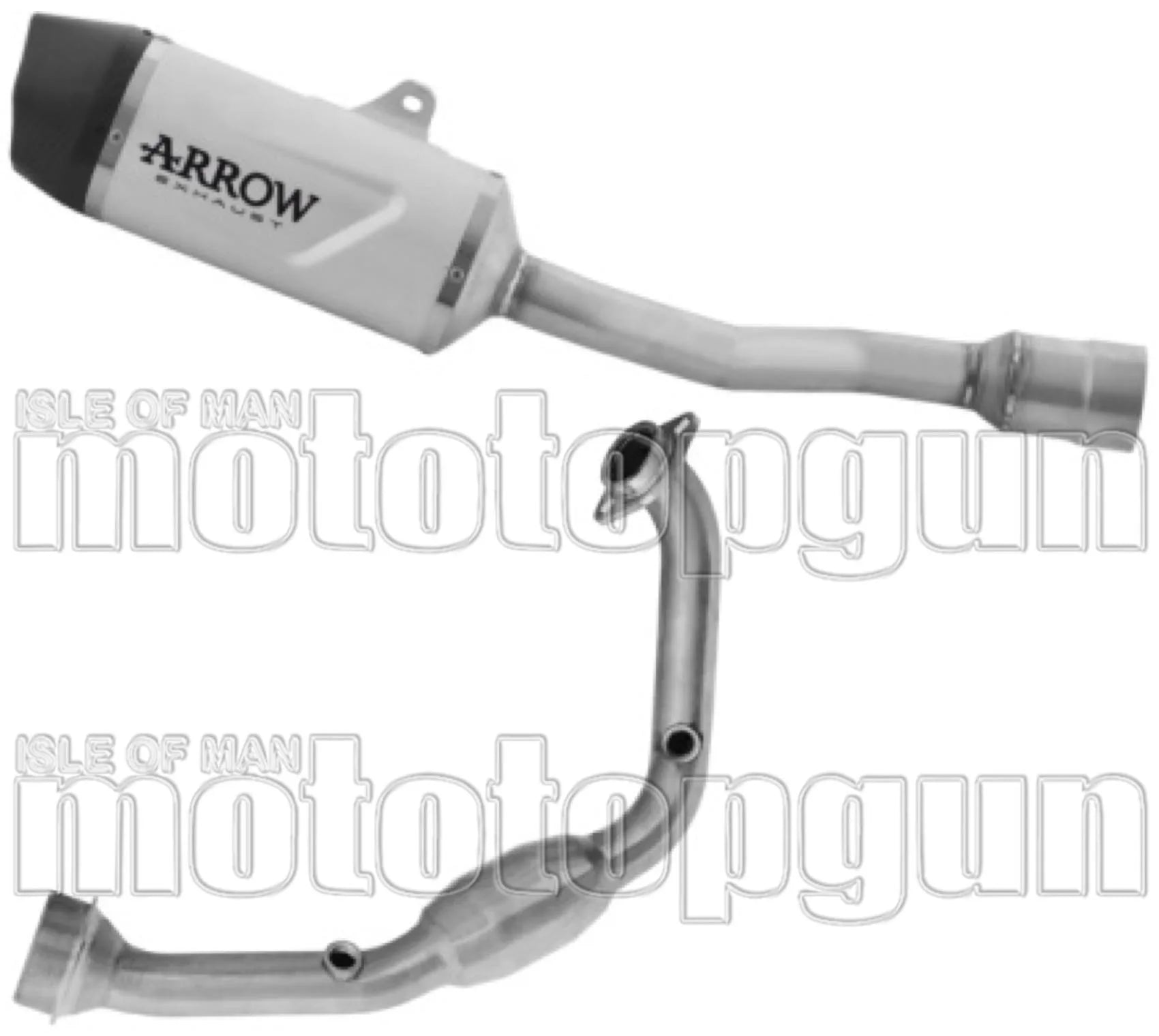 Komplette Auspuffanlage Ohne Katalysator Und Mit Geräuschzulassung Titan Endkappe Carby - Arrow Special Parts Kompatibel Mit Ktm 390 Enduro R (2025-2026)