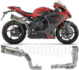 Komplette Auspuffanlage Ohne Katalysator Und Mit Geräuschzulassung Indy-Race Evo Körper Aus Titan Und Kappe Aus Carbon - Arrow Special Parts Kompatibel Mit Mv Agusta F3 800 (2022-2026)