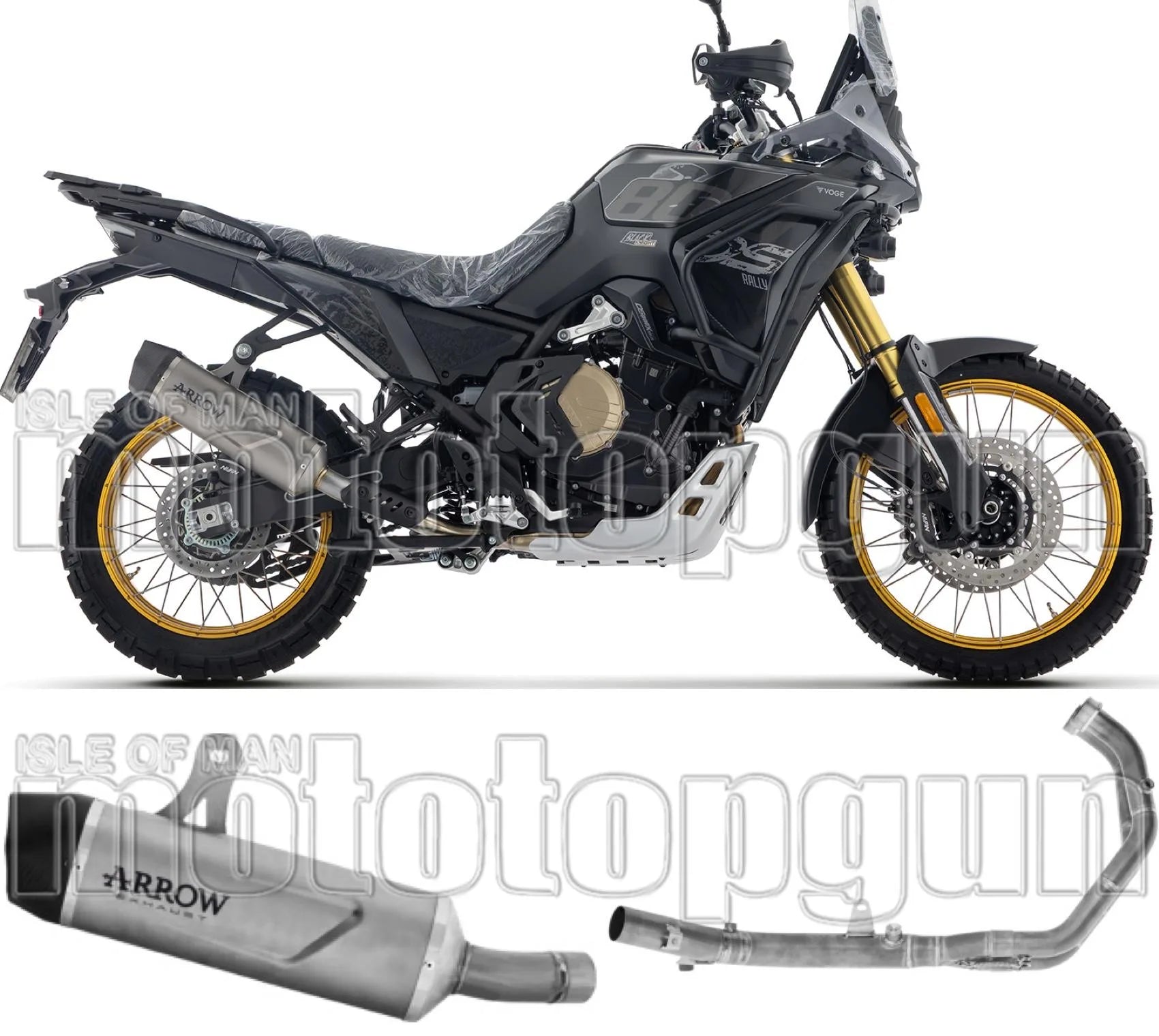 Komplette Auspuffanlage Ohne Katalysator Und Mit Geräuschzulassung Indy-Race Evo Titan Endkappe Edelstahl - Arrow Special Parts Kompatibel Mit Voge Valico 800 Dsx Rally (2025-2026)