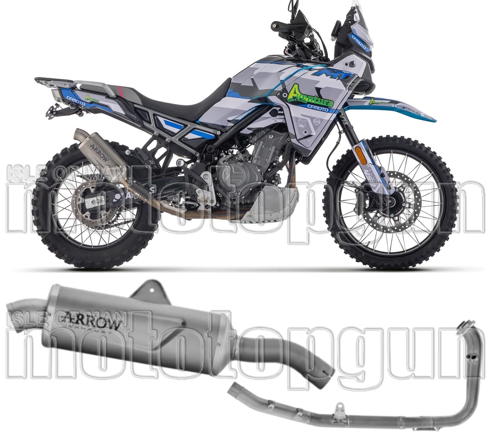 Complete Non-Catalytic Exhaust System With Sound Certification Indy-Race Evo Titanium - Arrow Special Parts Compatible With Cfmoto 450 Mt (2024)