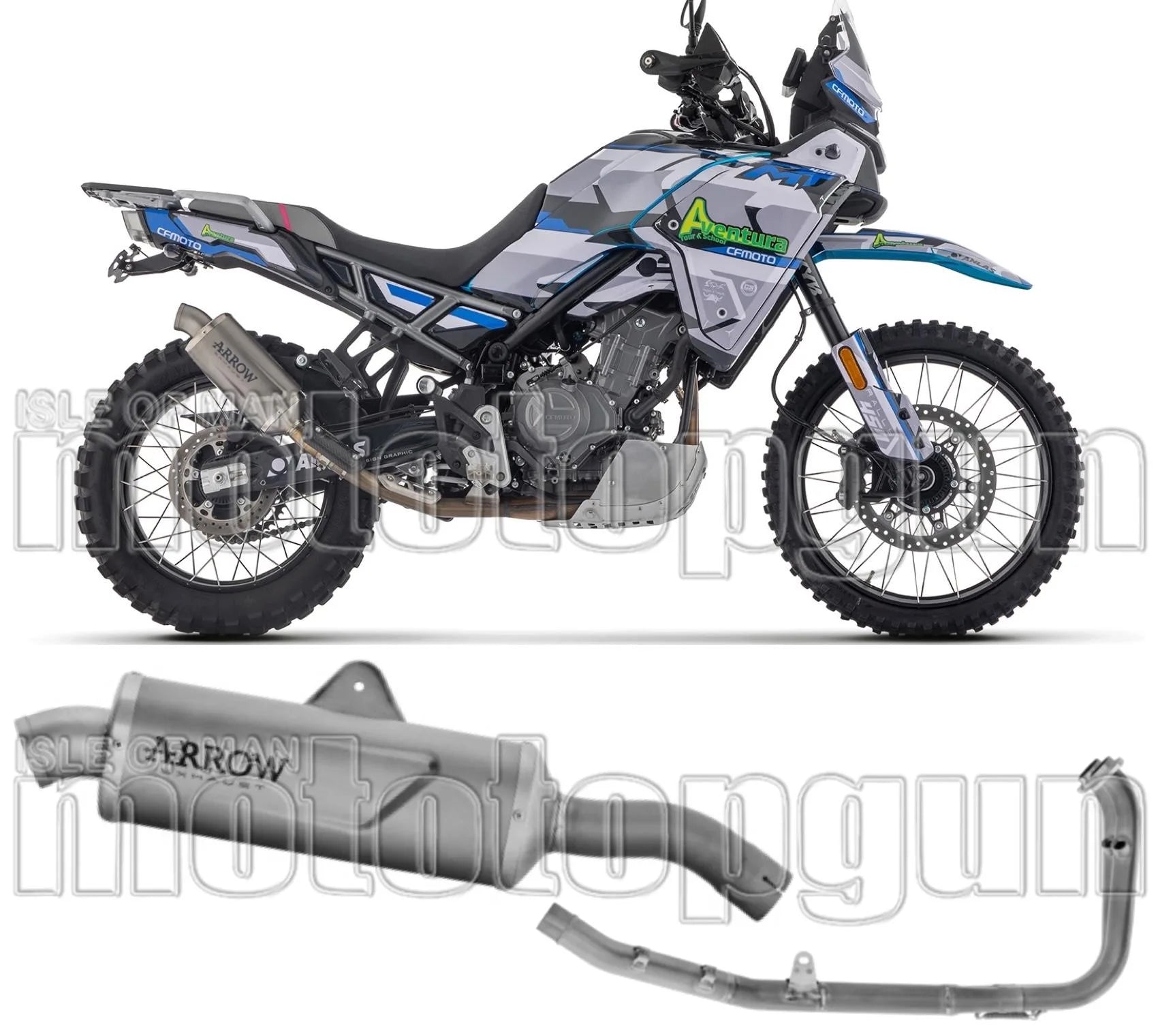 Komplette Auspuffanlage Ohne Katalysator Und Mit Geräuschzulassung Indy-Race Evo Titan - Arrow Special Parts Kompatibel Mit Cfmoto 450 Mt (2024)