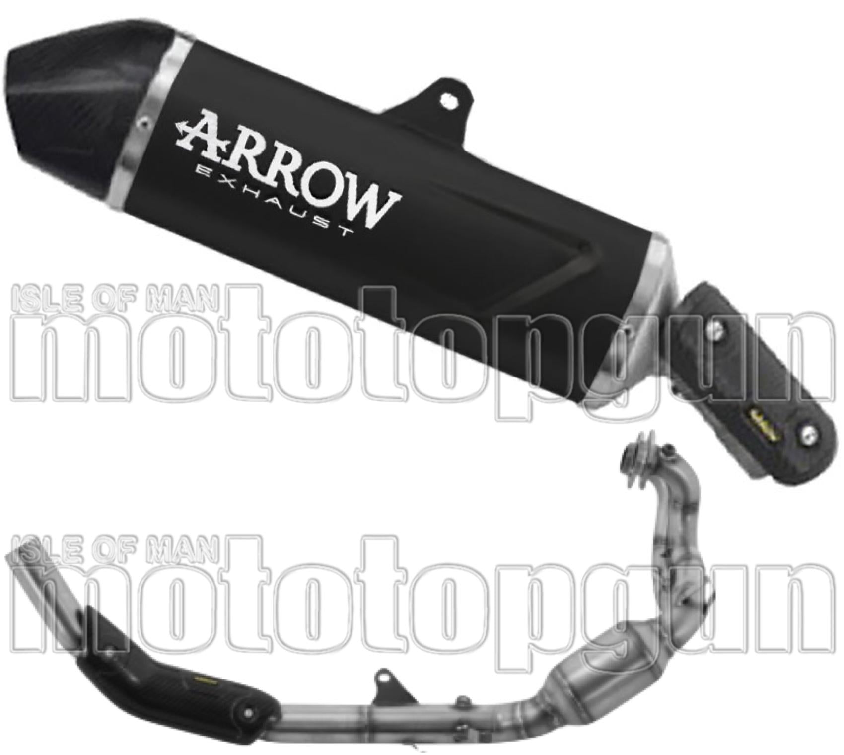 Complete Non-Catalytic Exhaust System With Sound Certification Indy-Race Evo Black Aluminium Carby End Cap - Arrow Special Parts Compatible With Aprilia Tuareg 660 (2025-2026)