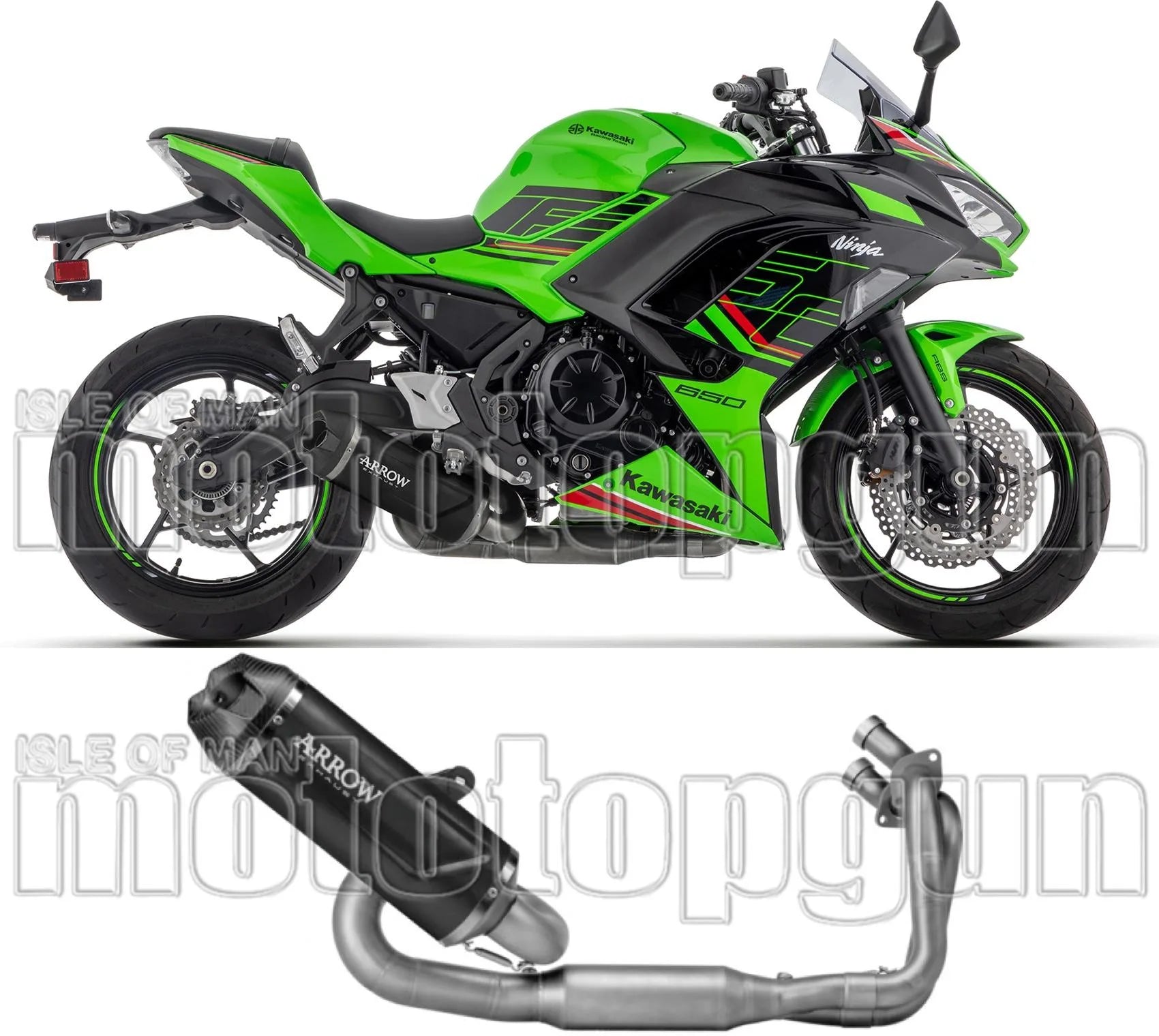 Komplette Abgasanlage Mit Katalysator Und Geräuschzulassung Indy-Race Evo Aluminium Schwarz Endkappe Carby - Arrow Special Parts Kompatibel Mit Kawasaki Ninja 650 35Kw (2024-2026)