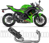 Komplette Abgasanlage Mit Katalysator Und Geräuschzulassung Indy-Race Evo Aluminium Schwarz Endkappe Carby - Arrow Special Parts Kompatibel Mit Kawasaki Ninja 650 35Kw (2024-2026)