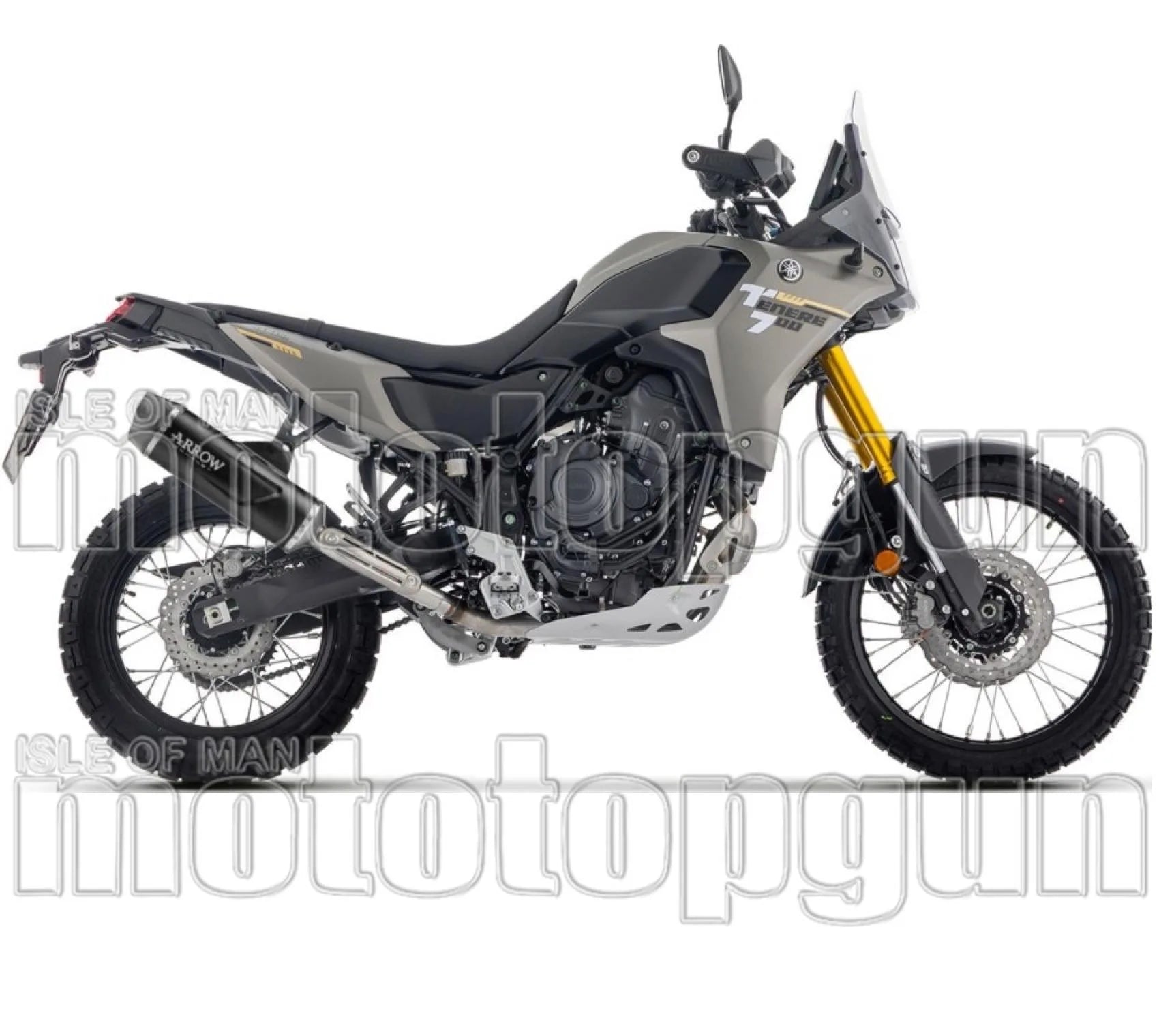Komplette Auspuffanlage Ohne Katalysator Und Mit Geräuschzulassung Indy-Race Evo Aluminium Schwarz Endkappe Carby - Arrow Special Parts Kompatibel Mit Yamaha Ténéré 700 (2025-2026)