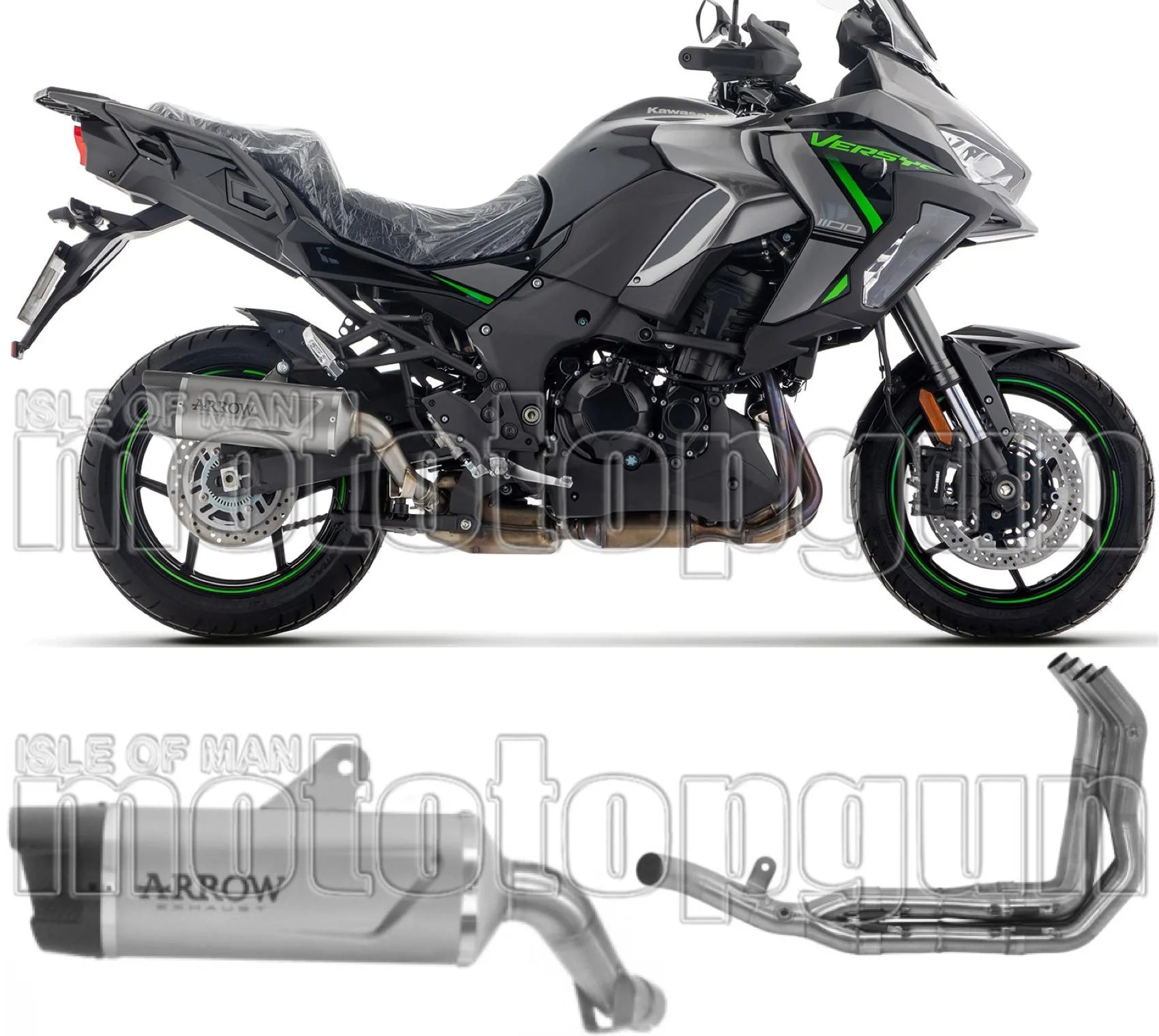 Komplette Auspuffanlage Ohne Katalysator Und Mit Geräuschzulassung Indy-Race Evo Titan Endkappe Carby - Arrow Special Parts Kompatibel Mit Kawasaki Versys 1100 (2025-2026)
