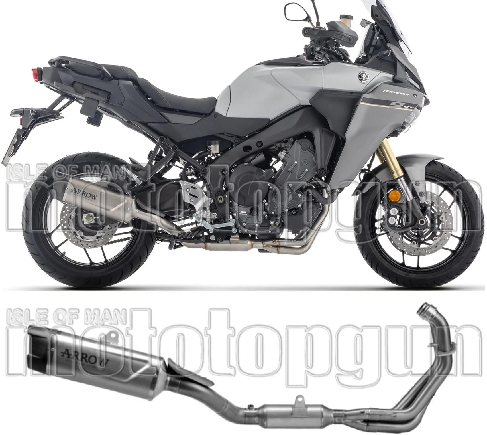 Komplette Abgasanlage Mit Katalysator Und Geräuschzulassung Indy-Race Evo Titan Endkappe Carby - Arrow Special Parts Kompatibel Mit Yamaha Tracer 9 (2025-2026)