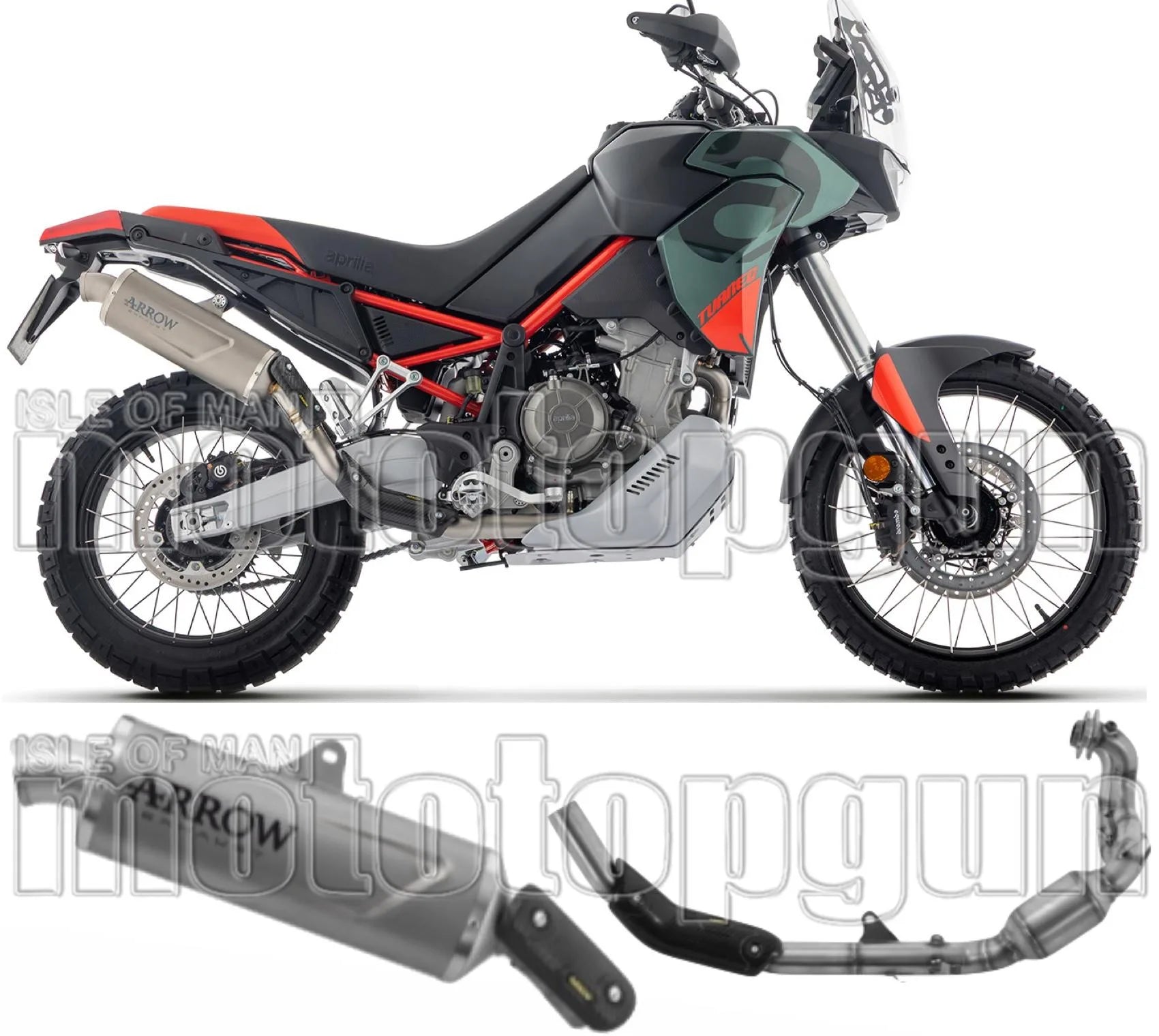 Komplette Auspuffanlage Ohne Katalysator Und Mit Geräuschzulassung Indy-Race Evo Titan Endkappe Carby - Arrow Special Parts Kompatibel Mit Aprilia Tuareg 660 (2025-2026)