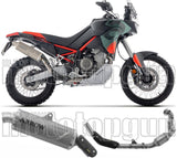 Complete Non-Catalytic Exhaust System With Sound Certification Indy-Race Evo Titanium Carby End Cap - Arrow Special Parts Compatible With Aprilia Tuareg 660 (2025-2026)