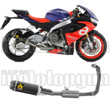 Complete Non-Catalytic Exhaust System With Sound Certification Indy-Race Black Aluminium Carbon - Arrow Special Parts Compatible With Aprilia Rs 660 (2020-2024)