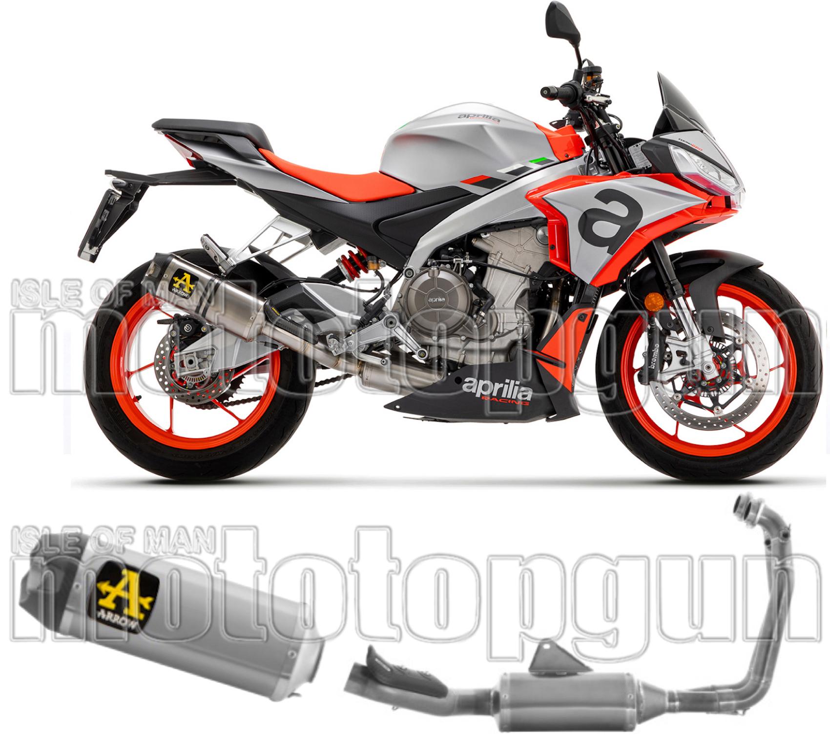Complete Non-Catalytic Exhaust System With Sound Certification Indy-Race Titanium Carbon - Arrow Special Parts Compatible With Aprilia Tuono 660 (2021-2024)