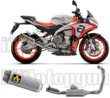 Complete Non-Catalytic Exhaust System With Sound Certification Indy-Race Titanium Carbon - Arrow Special Parts Compatible With Aprilia Tuono 660 (2021-2024)