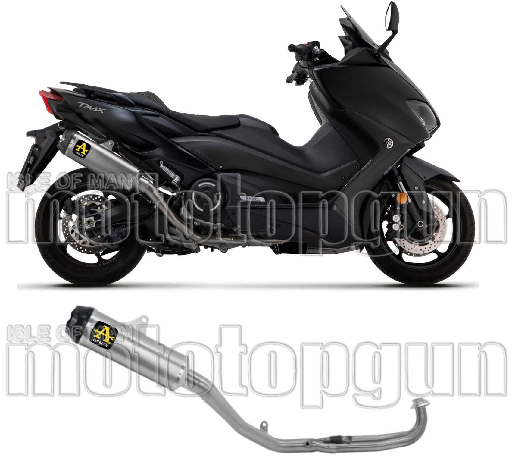 Komplette Auspuffanlage Ohne Katalysator Und Mit Geräuschzulassung Indy-Race Titan Carbon - Arrow Special Parts Kompatibel Mit Yamaha Xp 560 T-Max (2020-2024)
