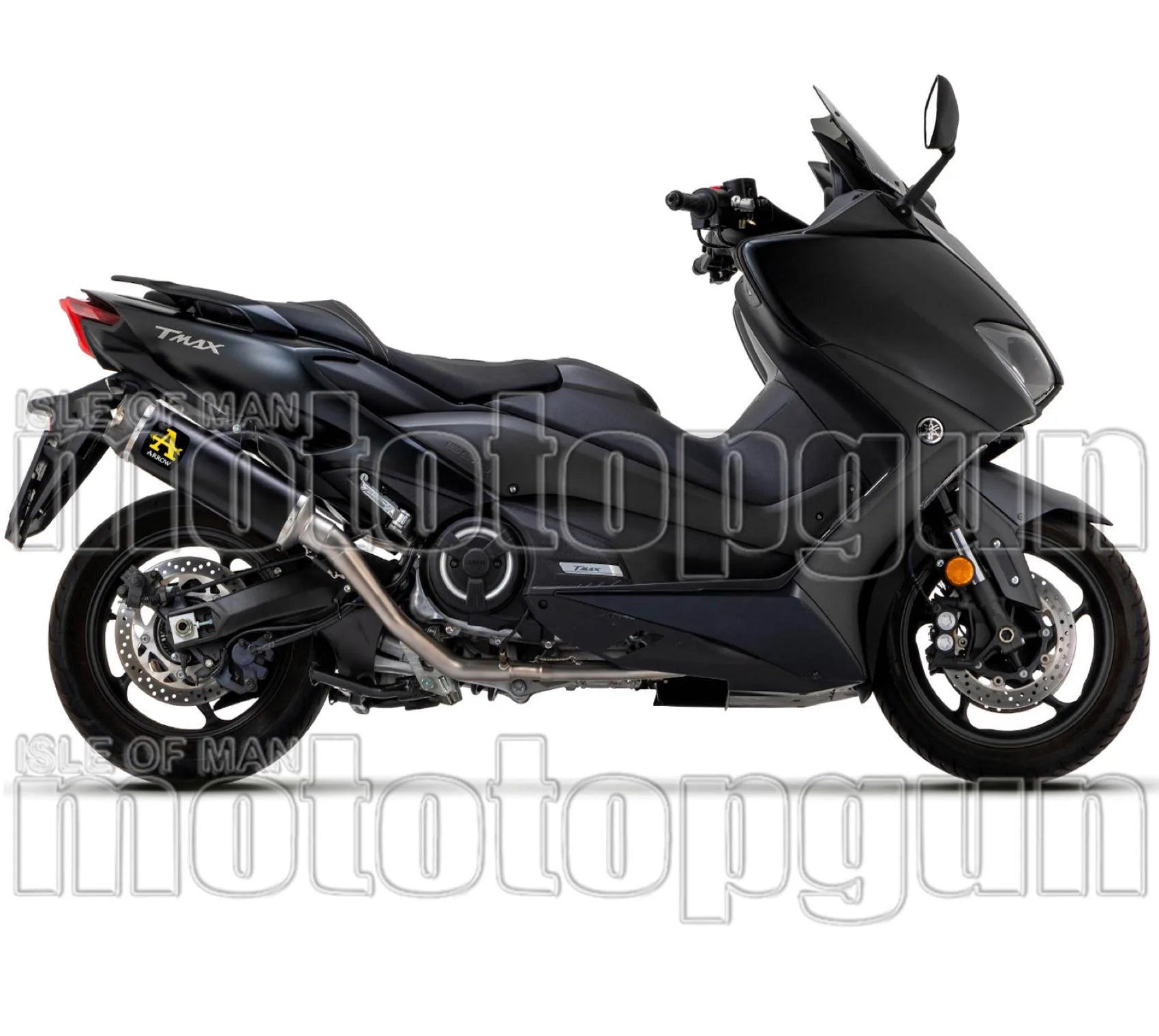 Komplette Abgasanlage Mit Katalysator Und Geräuschzulassung Indy-Race Titan Schwarz Carbon - Arrow Special Parts Kompatibel Mit Yamaha Xp 560 T-Max (2020-2024)