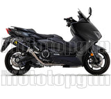 Komplette Abgasanlage Mit Katalysator Und Geräuschzulassung Indy-Race Titan Schwarz Carbon - Arrow Special Parts Kompatibel Mit Yamaha Xp 560 T-Max (2020-2024)