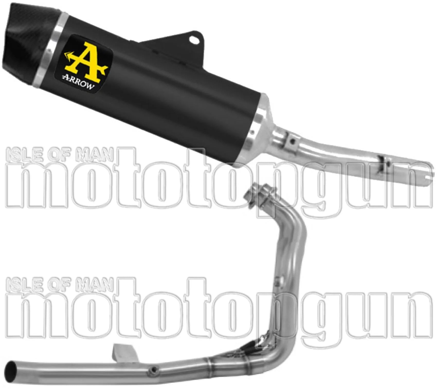 Komplette Auspuffanlage Ohne Katalysator Und Mit Geräuschzulassung Indy-Race Aluminium Schwarz Endkappe Carby - Arrow Special Parts Kompatibel Mit Yamaha Ténéré 700 (2025-2026)
