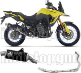Komplette Auspuffanlage Ohne Katalysator Und Mit Geräuschzulassung Indy-Race Aluminium Schwarz Endkappe Edelstahl - Arrow Special Parts Kompatibel Mit Suzuki V-Strom 800 De (2025-2026)