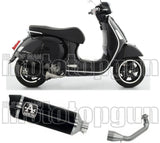 Komplette Auspuffanlage Ohne Katalysator Und Mit Geräuschzulassung Race-Tech Aluminium Schwarz Carbon - Arrow Special Parts Kompatibel Mit Piaggio Vespa Gtv 300 (2023-2024)