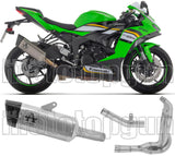 Komplette Auspuffanlage Ohne Katalysator Und Mit Geräuschzulassung Pista Titan Carbon - Arrow Special Parts Kompatibel Mit Kawasaki Zx 6R 636 (2024-2026)