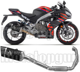 Komplette Abgasanlage Mit Katalysator Und Geräuschzulassung Pista Titan Schwarz Carbon - Arrow Special Parts Kompatibel Mit Aprilia Rs 457 (2024-2025)