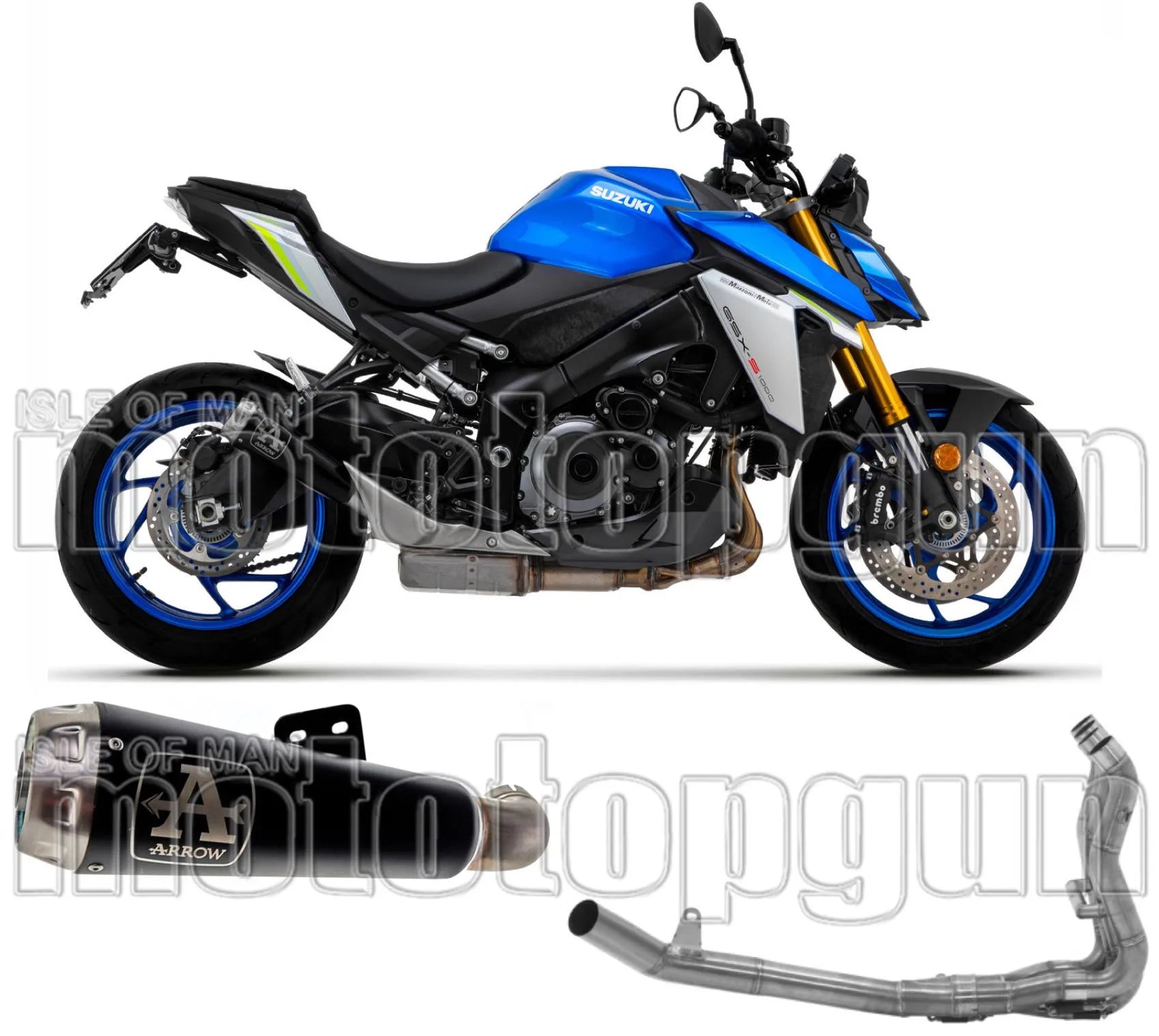 Komplette Auspuffanlage Ohne Katalysator Und Mit Geräuschzulassung Pro-Race Nichrom Schwarz Edelstahl - Arrow Special Parts Kompatibel Mit Suzuki Gsx-S 950 (2021-2023)