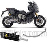 Komplette Auspuffanlage Ohne Katalysator Und Mit Geräuschzulassung Race-Tech Aluminium Schwarz Endkappe Carby - Arrow Special Parts Kompatibel Mit Honda X-Adv 750 (2025-2026)