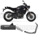 Komplette Abgasanlage Mit Katalysator Und Geräuschzulassung Rebel Aluminium Schwarz Carbon - Arrow Special Parts Kompatibel Mit Yamaha Xsr 700 (2021-2024)
