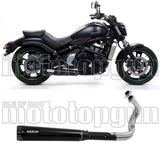 Komplette Abgasanlage Mit Katalysator Und Geräuschzulassung Rebel Aluminium Schwarz Aluminium Schwarz - Arrow Special Parts Kompatibel Mit Kawasaki Vulcan 650 S (2021-2024)