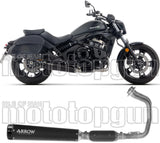 Komplette Abgasanlage Mit Katalysator Und Geräuschzulassung Rebel Edelstahl Schwarz Endkappe Edelstahl Schwarz - Arrow Special Parts Kompatibel Mit Kawasaki Vulcan 650 S (2025-2026)